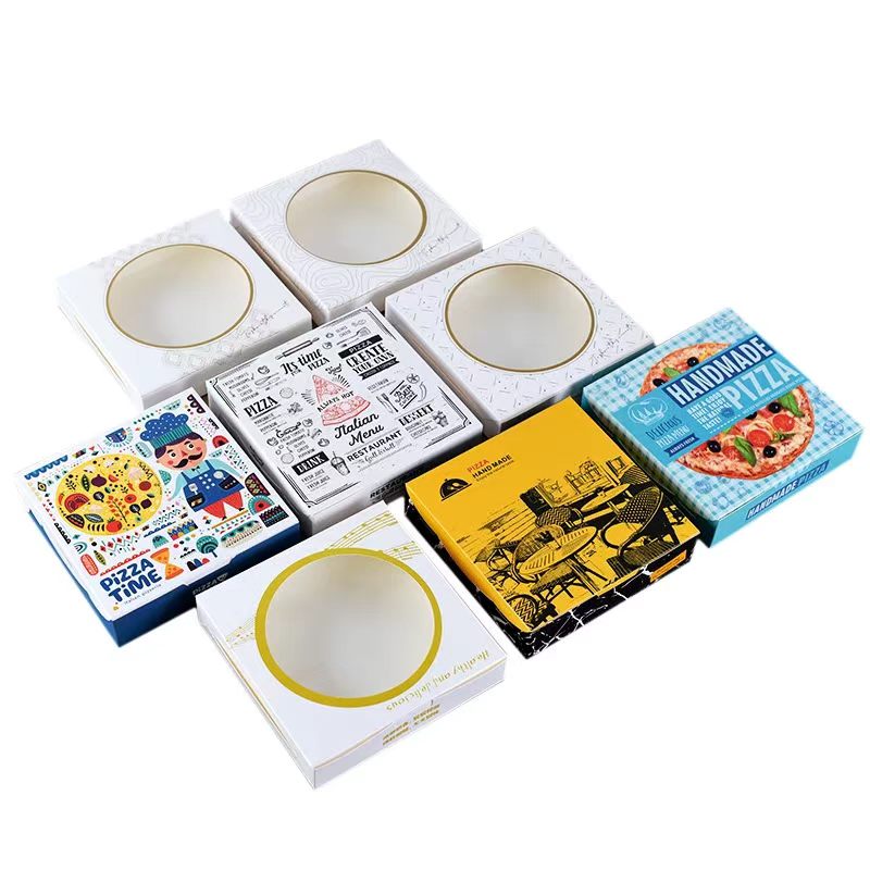 Custom Printed Gift Packaging Pizza Box Takeaway Delivery Bakery Food Boxes, Factory Wholesale Corrugated Disposable Pizza Box