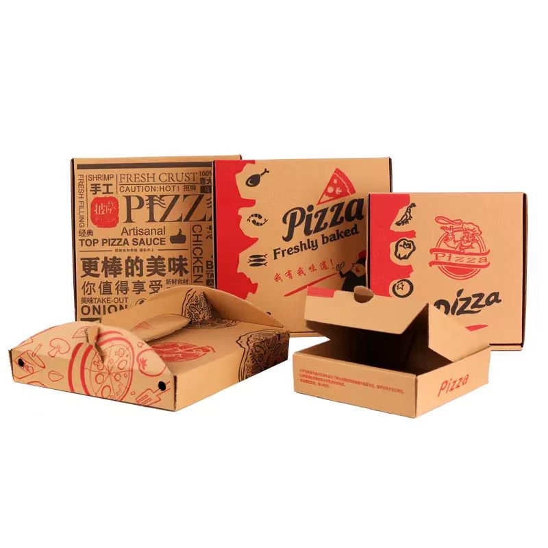 Custom Printed Gift Packaging Pizza Box Takeaway Delivery Bakery Food Boxes, Factory Wholesale Corrugated Disposable Pizza Box